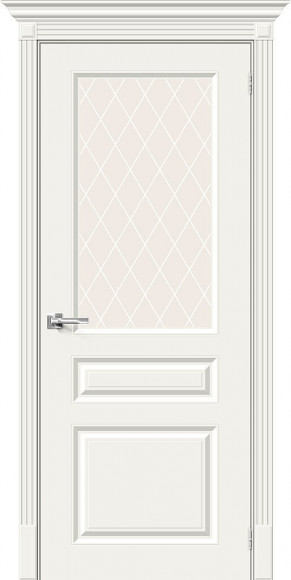 Межкомнатная дверь эмаль Whitey Скинни-15.1 стекло White Сrystal