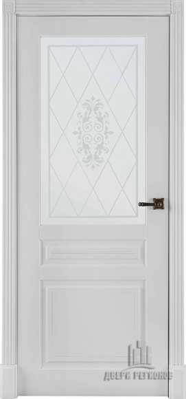 Межкомнатная дверь Эмаль белая (RAL 9003) Турин стекло матовое