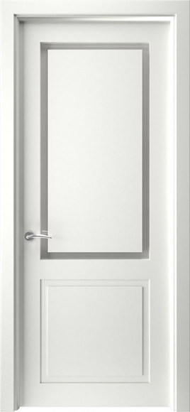 Межкомнатная дверь Эмаль белая (RAL 9003) Каролина стекло матовое