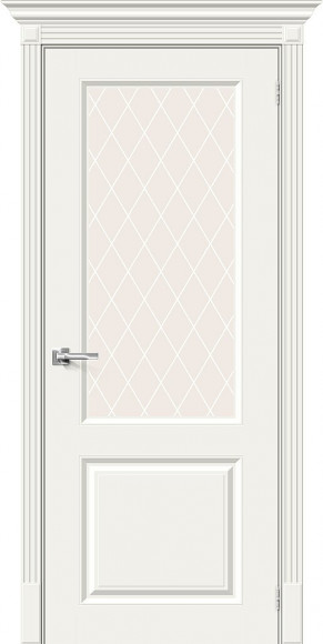 Межкомнатная дверь эмаль Whitey Скинни-13 стекло White Сrystal