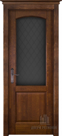 Межкомнатная дверь массив ольхи Античный орех Фоборг стекло матовое