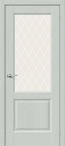 Межкомнатная дверь экошпон Grey Wood Неоклассик-33 White Сrystal