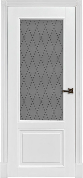 Межкомнатная дверь Эмаль белая (RAL 9003) Классик 4 стекло матовое