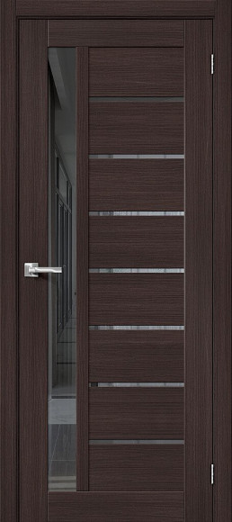 Межкомнатная дверь экошпон Wenge Melinga Браво-27 Mirox Grey 