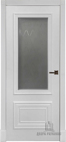 Межкомнатная дверь Эмаль белая (RAL 9003) Престиж 1/2 стекло матовое