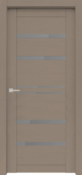 Межкомнатная дверь экошпон Ясень латте Велюкс 01 стекло сатинато графит
