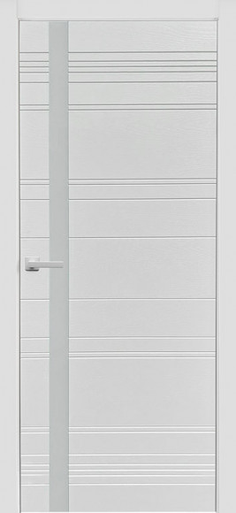 Межкомнатная дверь эмаль эко-декор Эмаль белая (RAL 9003) S11h стекло белое Lacobel