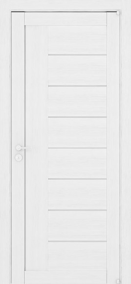Межкомнатная дверь экошпон Белый Велюр Eco-light 2110 стекло светлое сатинат