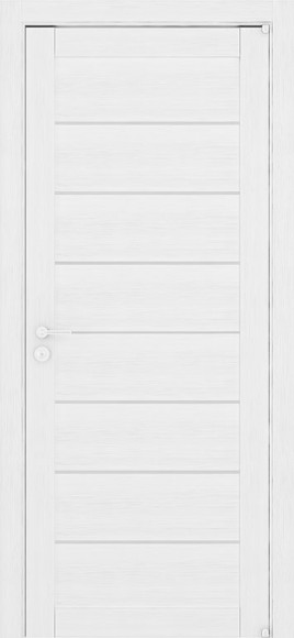 Межкомнатная дверь экошпон Белый Велюр Eco-light 2125 стекло светлое сатинат