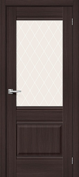 Межкомнатная дверь экошпон Wenge Melinga Прима-3 White Сrystal