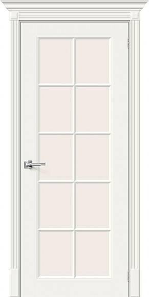 Межкомнатная дверь эмаль Whitey Скинни-11.1 стекло Magic Fog