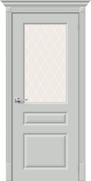 Межкомнатная дверь эмаль Grace Скинни-15.1 стекло White Сrystal