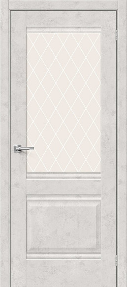 Межкомнатная дверь экошпон Look Art Прима-3 White Сrystal