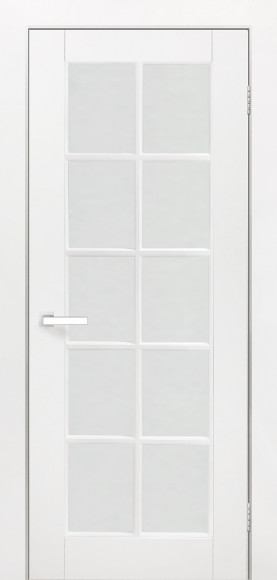 Межкомнатная дверь эмаль Белый Марко стекло сатинат белый