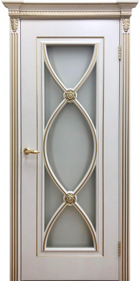 Межкомнатная дверь эмаль RAL 9001 Фламенко стекло сатинато