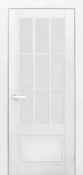 Межкомнатная дверь эмаль Белый Лацио стекло сатинат белый