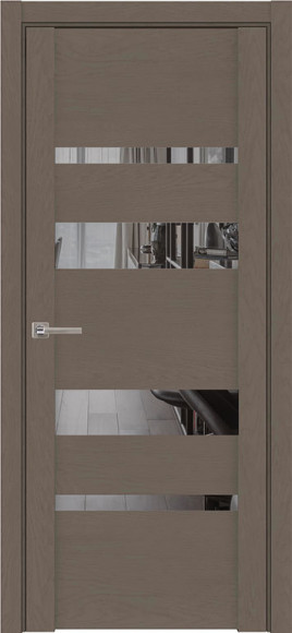 Межкомнатная дверь экошпон Софт Тортора Uniline soft touch 30013 зеркало серое