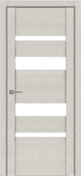Межкомнатная дверь экошпон Софт Бьянка Uniline soft touch 30013 стекло белое Лакобель