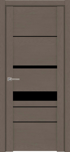 Межкомнатная дверь экошпон Софт Тортора Uniline soft touch 30023 стекло черное лакобель