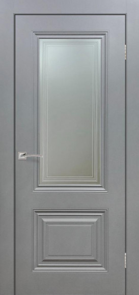 Межкомнатная дверь эмаль Светло-серый Венеция стекло фотопечать