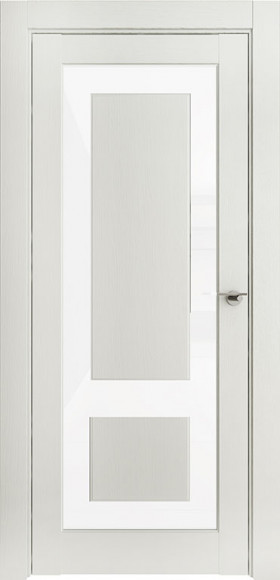 Межкомнатная дверь экошпон Серена белый 00003 стекло белое