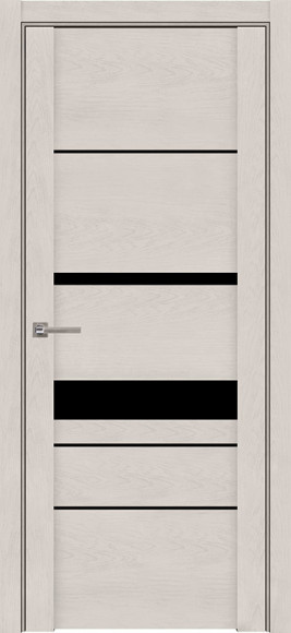 Межкомнатная дверь экошпон Софт Бьянка Uniline soft touch 30023 стекло черное лакобель