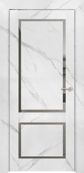 Межкомнатная дверь экошпон Монте Белый 301 зеркало Grey