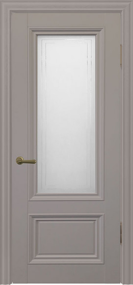 Межкомнатная дверь экошпон Серый бархат Алтай 802 стекло светлое сатинато