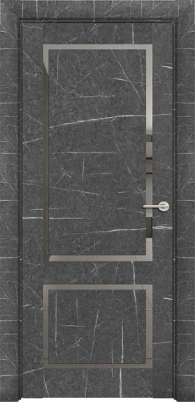 Межкомнатная дверь экошпон Торос Графит 301 зеркало Grey