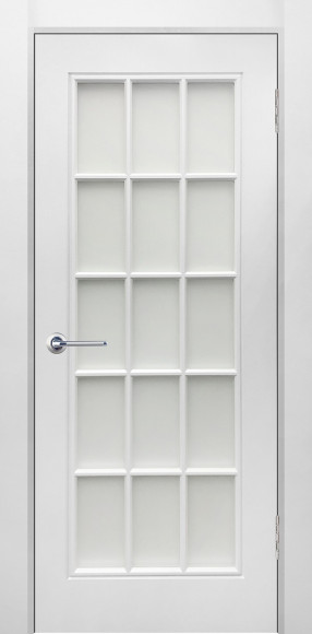 Межкомнатная дверь эмаль Белый Британия-1 стекло сатинат белый