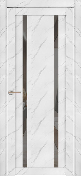 Межкомнатная дверь экошпон Монте Белый 30006/1 зеркало серое