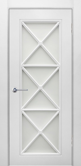 Межкомнатная дверь эмаль Белый Британия-2 стекло сатинат белый