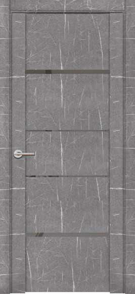 Межкомнатная дверь экошпон Торос Серый 30039/1 зеркало серое