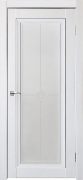Межкомнатная дверь экошпон Barhat White 2 стекло светлое сатинато