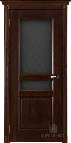 Межкомнатная дверь массив дуба Античный орех Виктория стекло матовое