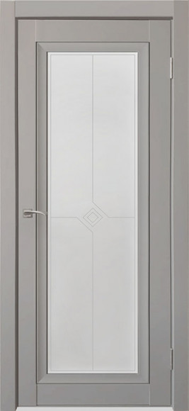 Межкомнатная дверь экошпон Barhat Grey 2 стекло светлое сатинато