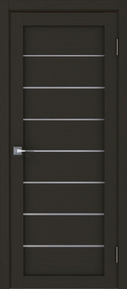 Межкомнатная дверь экошпон Каштан Модель 10005 стекло светлое сатинато