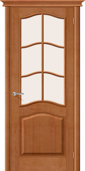 Межкомнатная дверь массив сосны Т-05 (Светлый Лак) М7 стекло сатинато 