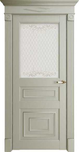 Межкомнатная дверь экошпон Светло-серый Серена 62001 стекло светлое сатинато