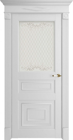 Межкомнатная дверь экошпон Белый Серена 62001 стекло светлое сатинато