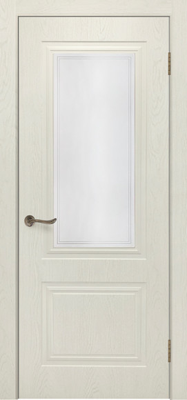 Межкомнатная дверь шпон RAL 9001 Сити-5 стело сатинат с рисунком