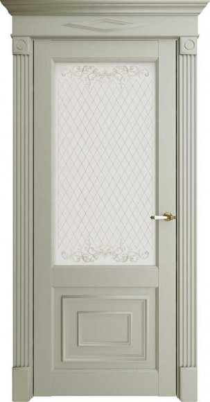 Межкомнатная дверь экошпон Светло-серый Серена 62002 стекло светлое сатинато
