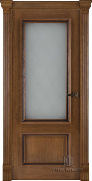 Межкомнатная дверь шпон Patina Antico Корсика стекло гравировка