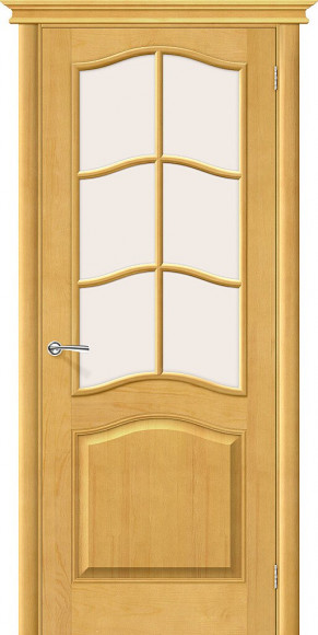 Межкомнатная дверь массив сосны Т-04 (Медовый) М7 стекло сатинато 