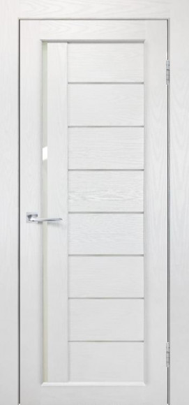 Межкомнатная дверь экошпон Ясень белый М-41 стекло сатинато