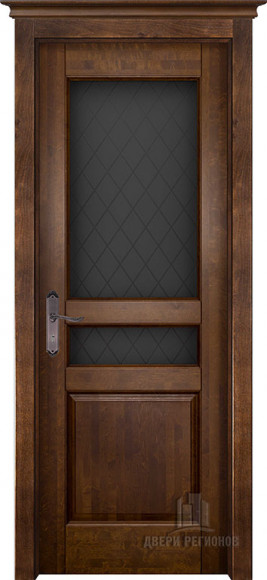 Межкомнатная дверь массив ольхи Античный орех Гармония стекло матовое