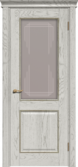 Межкомнатная дверь шпон Тон капучино Прайм стекло бронза с гравировкой