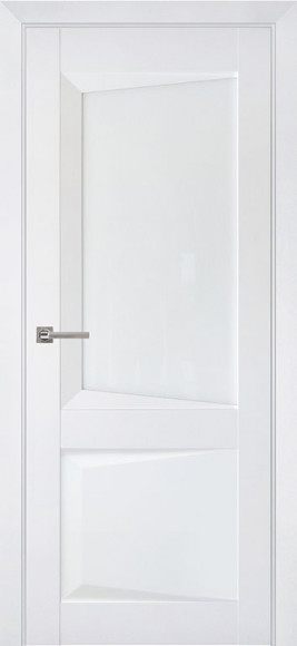 Межкомнатная дверь экошпон Barhat White 108 стекло white